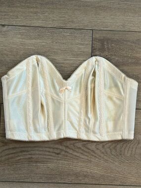 Vintage Wynette by Valmont 34C Longline Strapless Bra Bustier Shapewear Made USA
